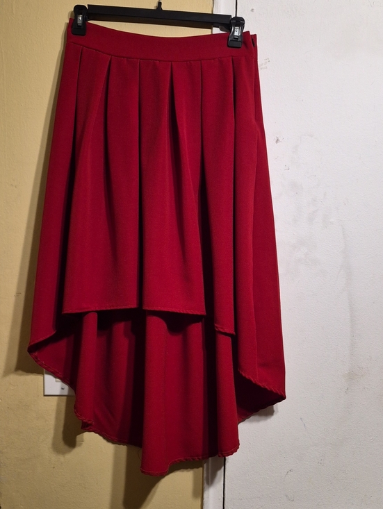 Blush Dresses & Skirts - Blush Red High-Low Pleated Skirt Size Large